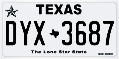 TX license plate DYX3687