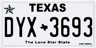 TX license plate DYX3693