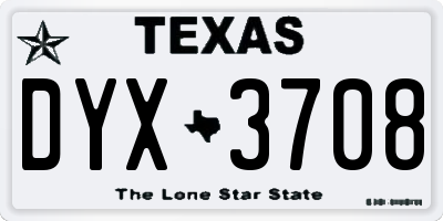 TX license plate DYX3708