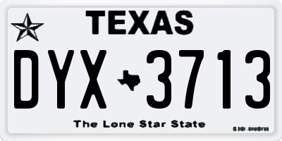 TX license plate DYX3713