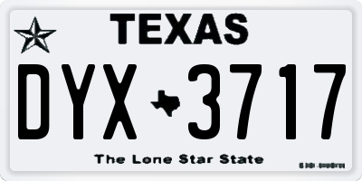 TX license plate DYX3717