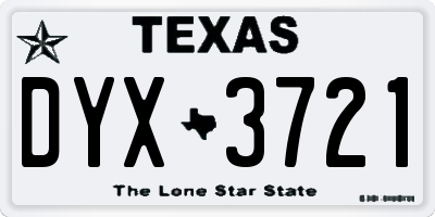 TX license plate DYX3721