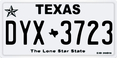 TX license plate DYX3723