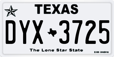 TX license plate DYX3725