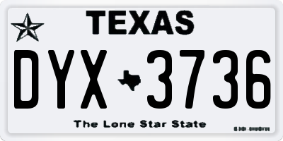TX license plate DYX3736