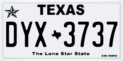 TX license plate DYX3737