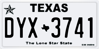 TX license plate DYX3741