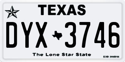 TX license plate DYX3746