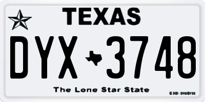 TX license plate DYX3748