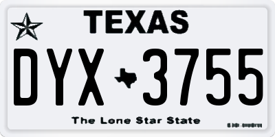 TX license plate DYX3755