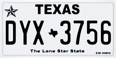 TX license plate DYX3756