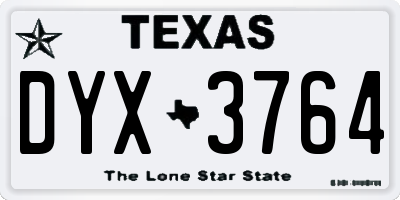 TX license plate DYX3764