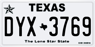 TX license plate DYX3769