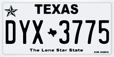 TX license plate DYX3775