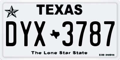 TX license plate DYX3787