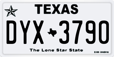 TX license plate DYX3790