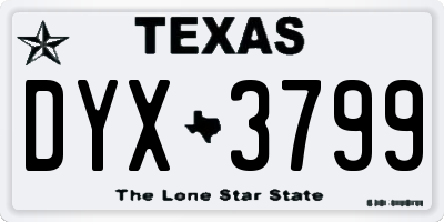 TX license plate DYX3799