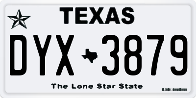TX license plate DYX3879