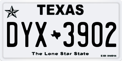 TX license plate DYX3902