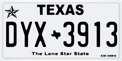 TX license plate DYX3913