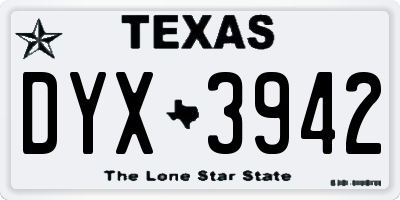TX license plate DYX3942