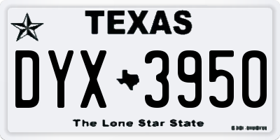 TX license plate DYX3950