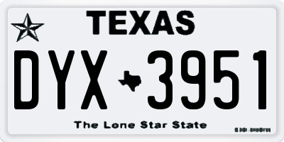 TX license plate DYX3951