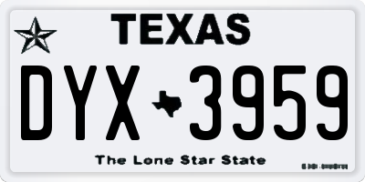 TX license plate DYX3959