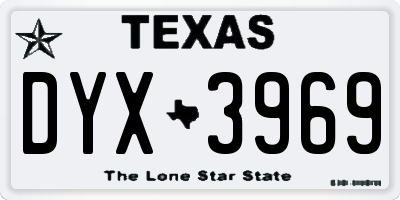 TX license plate DYX3969