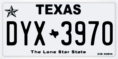 TX license plate DYX3970