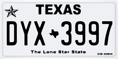 TX license plate DYX3997