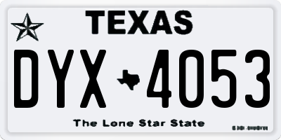 TX license plate DYX4053