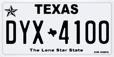 TX license plate DYX4100