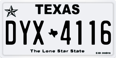 TX license plate DYX4116