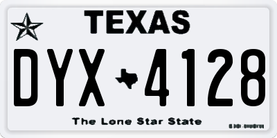 TX license plate DYX4128
