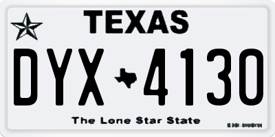 TX license plate DYX4130
