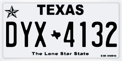 TX license plate DYX4132