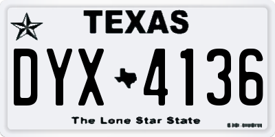 TX license plate DYX4136