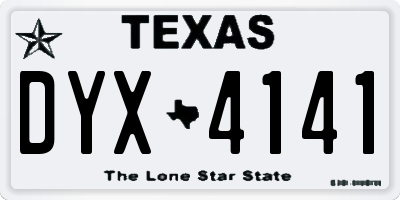 TX license plate DYX4141