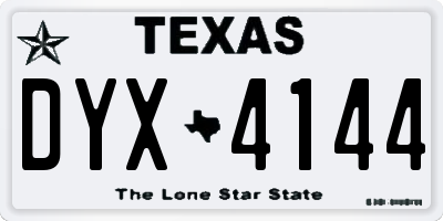 TX license plate DYX4144