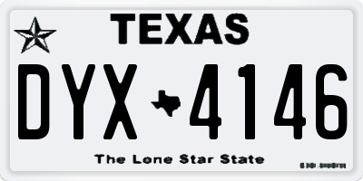 TX license plate DYX4146