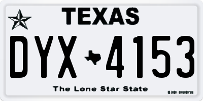 TX license plate DYX4153
