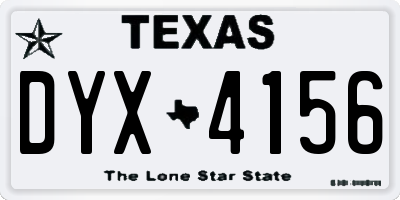 TX license plate DYX4156