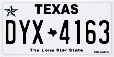 TX license plate DYX4163