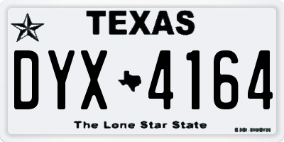 TX license plate DYX4164