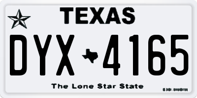 TX license plate DYX4165