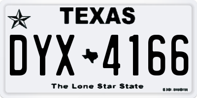 TX license plate DYX4166