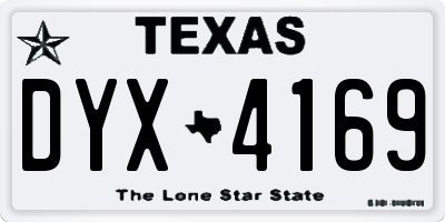 TX license plate DYX4169