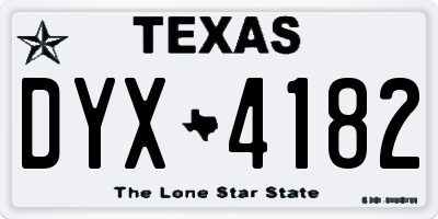 TX license plate DYX4182