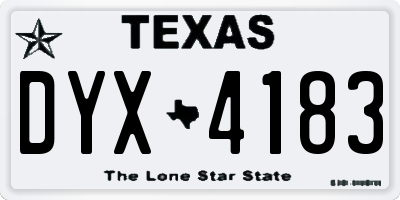 TX license plate DYX4183